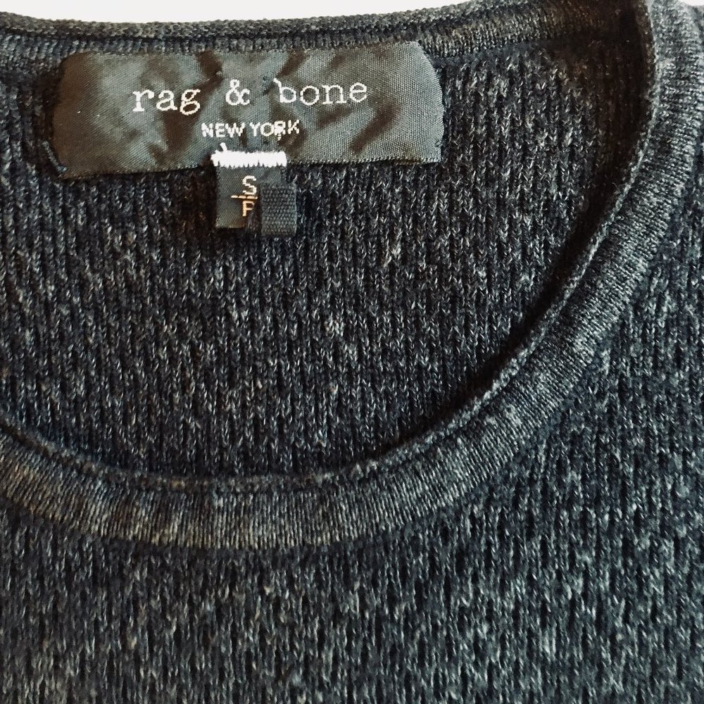 Rag & Bone slim-fit crewneck sweater, black, size small, merino/linen blend